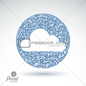 Climate conditions conceptual icon, flower-patterned gloomy clou