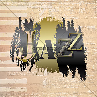 abstract grunge piano background with word Jazz