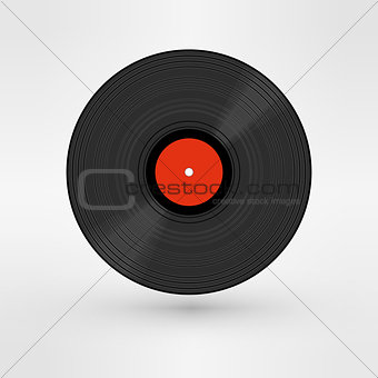 Old, retro black record, LP, eps10 vector art image. isolated on white background