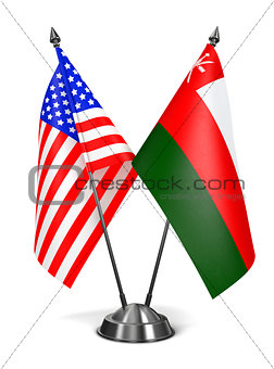 USA and Oman - Miniature Flags.