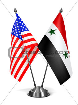 USA and Syria - Miniature Flags.