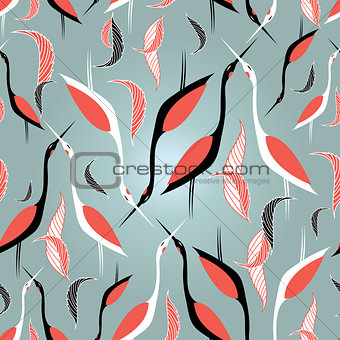 graphic pattern heron