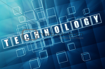 technology in blue glass blocks