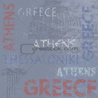 Typographic poster design with Greece