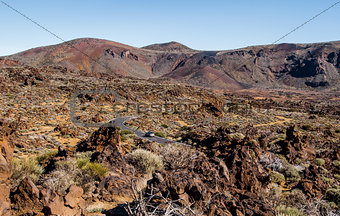 Lunar landscape of Teide National Park. Tenerife. Canary Islands
