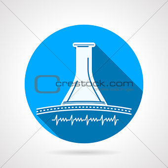 Round blue vector icon for obstetrics stethoscope