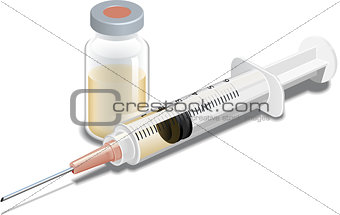 Syringe or Hypodermic Heedle with Vial