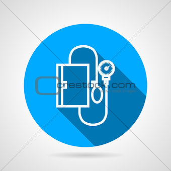 Circle blue vector icon for medical tonometer