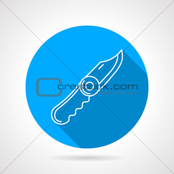 Blue vector icon for pocket knife