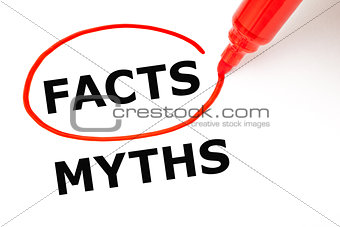 Facts Myths Concept Red Marker