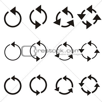 Rotating circle arrows