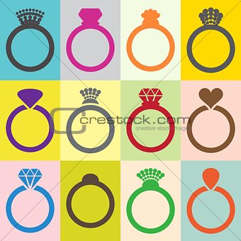 Wedding ring icons 