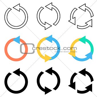 Rotating circle arrows