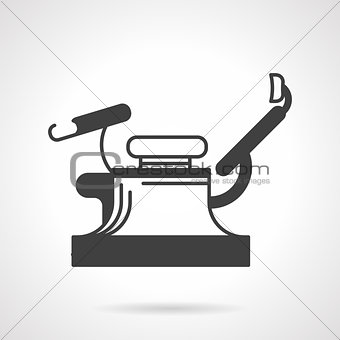Gynecology chair black vector icon