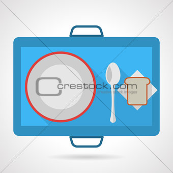 Colored vector icon for food tray
