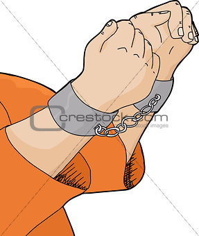 Cuffed Hands and Orange Shirt