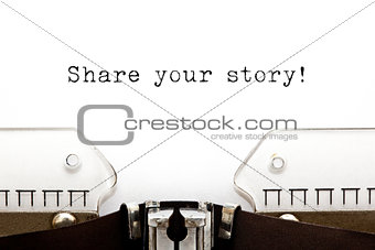 Share Your Story Typewriter 