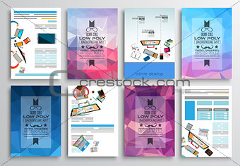 Set of Flyer Design, Web Templates. Brochure Designs, Technology Backgrounds.