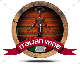 Italian Wine - Wooden Icon