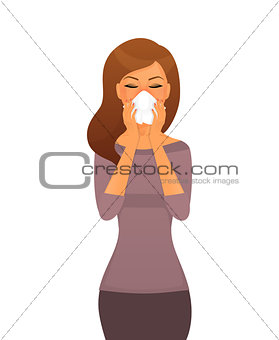 Sick woman character image