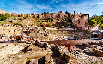 The Roman Theatre in Malaga. Andalusia, Spain