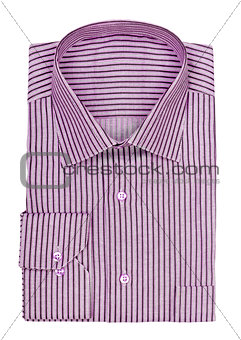 folded shirt with purple stripes on a white background
