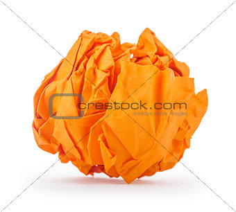 crumpled paper in the form of fire isolated on white background