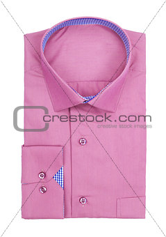 men's pink shirt on a white background