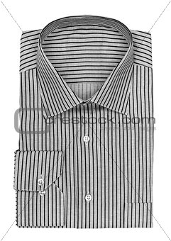 folded shirt with black stripes on a white background