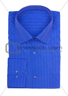 Mens dark blue shirt with stripes on a white background