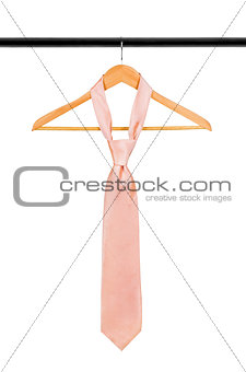 tie on a hanger on a white background