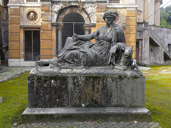 Abandoned Monument inside Villa Albani in Rome, Italy