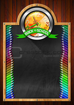 Blackboard with Back to School Clock