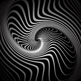 Vortex illusion. Spiral torsion movement.
