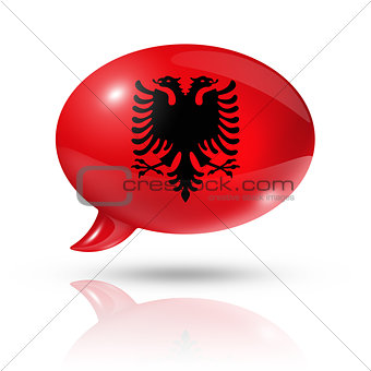 Albanian flag speech bubble