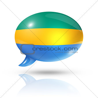 Gabonese flag speech bubble