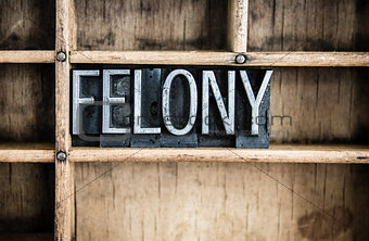 Felony Concept Metal Letterpress Word in Drawer