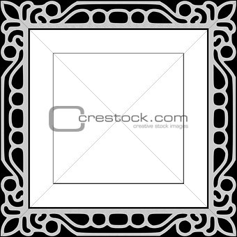Black Ornate Pattern Photo Frame 
