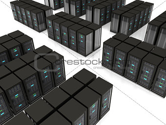 3d illustration of server farm