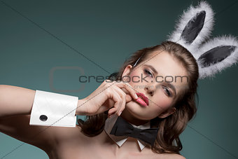 sexy girl with bunny ears 