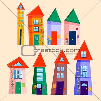Set of cute houses