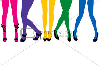 Women sexy legs with colored stocking