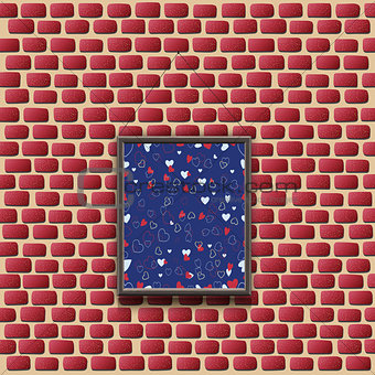 Abstract painting on a brick wall. Vector