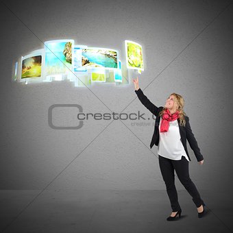 Woman selects landscape