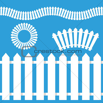 White Picket Fence Icon Set