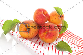 Ripe apricot still life.