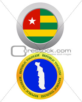 button as a symbol map of the Togolese Republic
