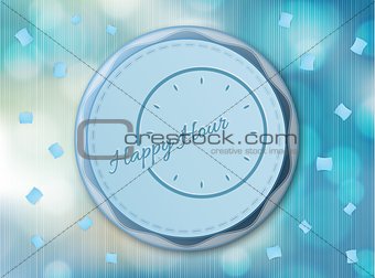 happy hour background with clock