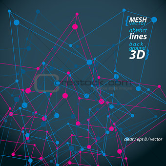 Clear eps 8 engineering vector illustration, 3d mesh symbol isol