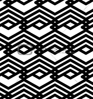 Black and white abstract ornament geometric seamless pattern. Sy